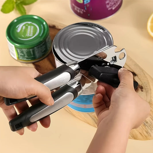 Stainless Steel Manual Can Opener - Easy Grip Handles