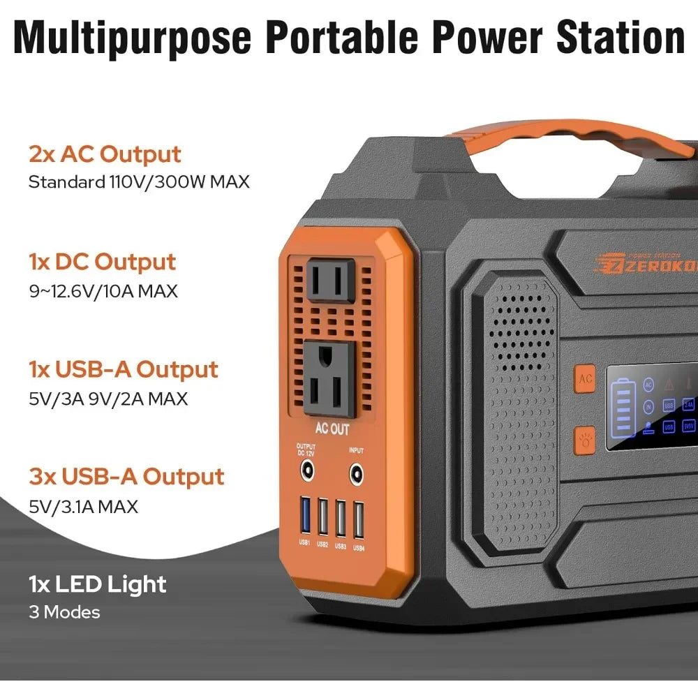 Portable Solar Generator, 300W Power Station