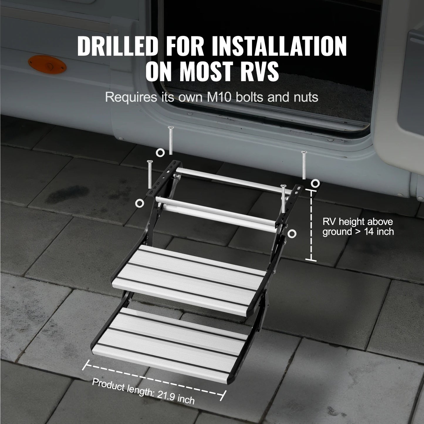 2-Step  Retractable RV Stairs