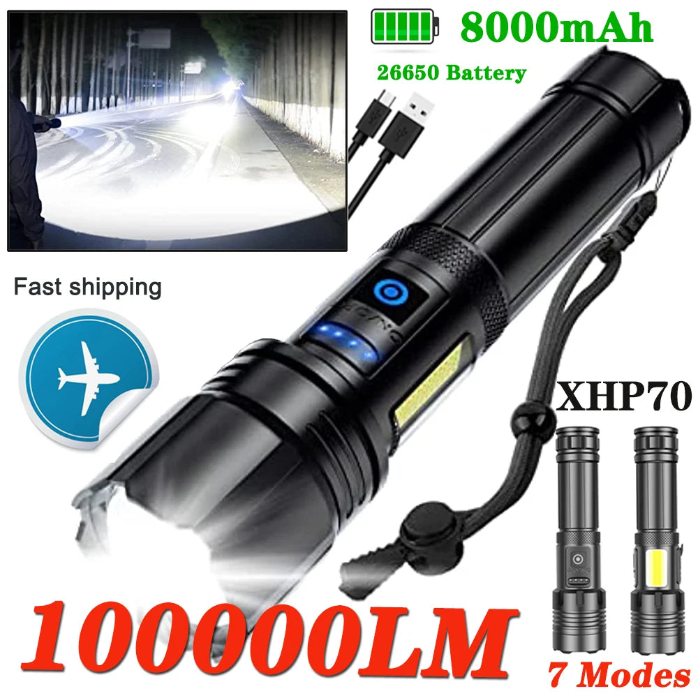 Rechargeable Led 7 Modes Super Bright Flashlights