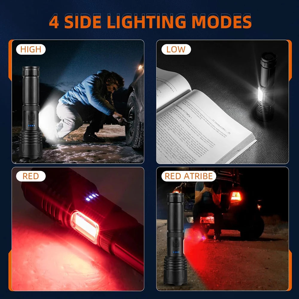 Rechargeable Led 7 Modes Super Bright Flashlights