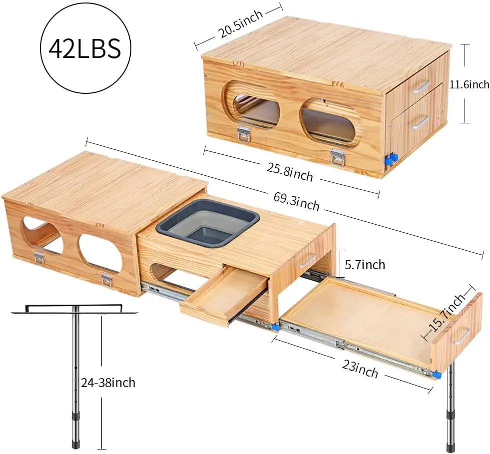 All-in-One Camp Kitchen Box with Washing, Chopping, and Cooking Features - Quick 30 Second