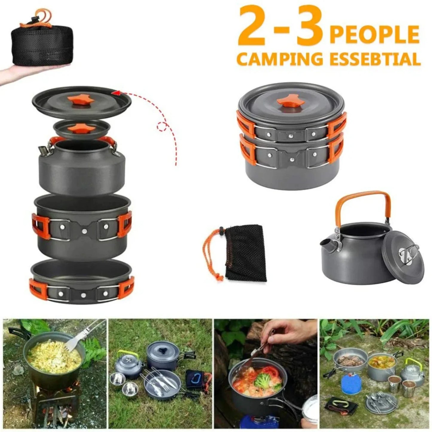 Aluminum Outdoor Camping Cookware Kit