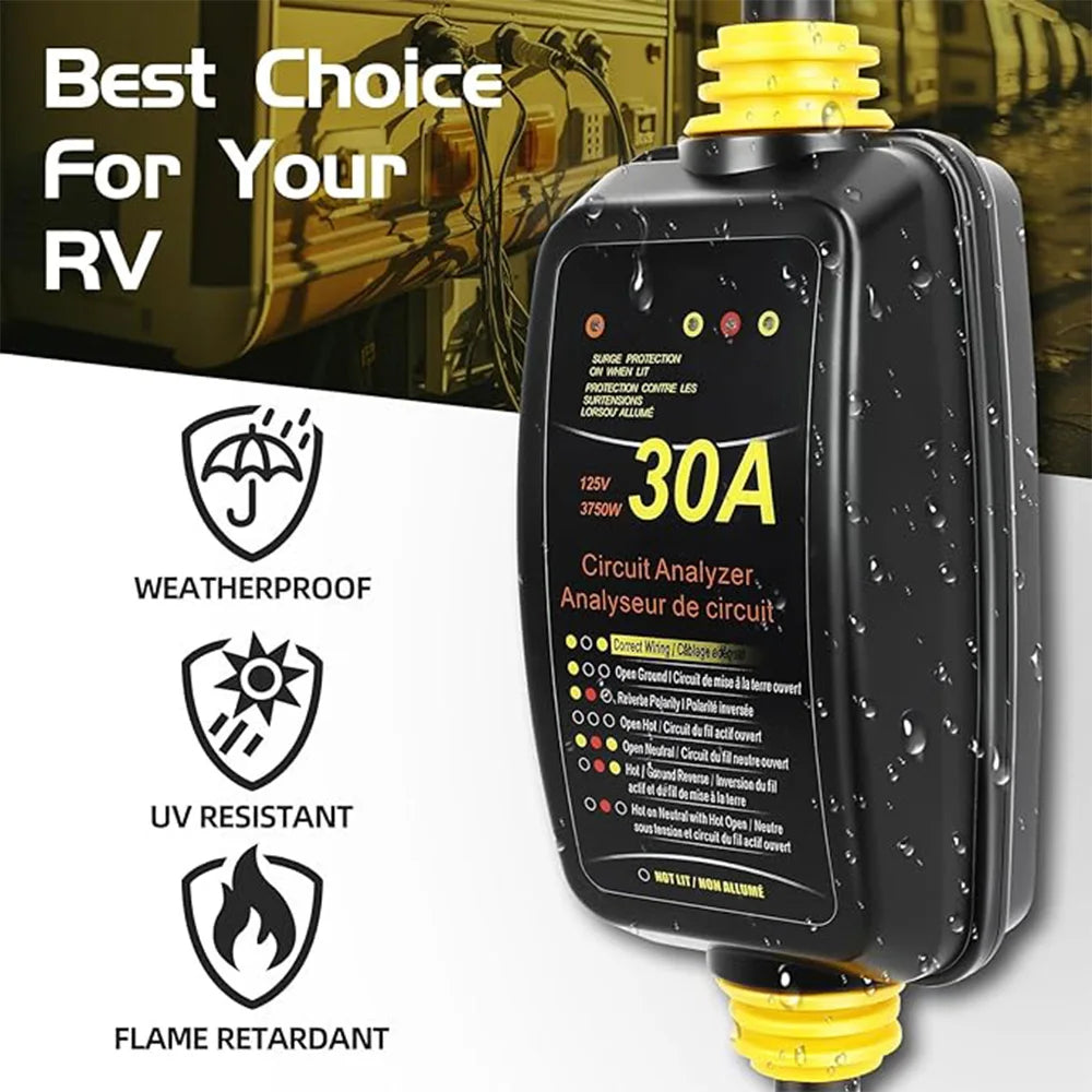 RV Surge Protector 30 Amp, Weatherproof And Fireproof