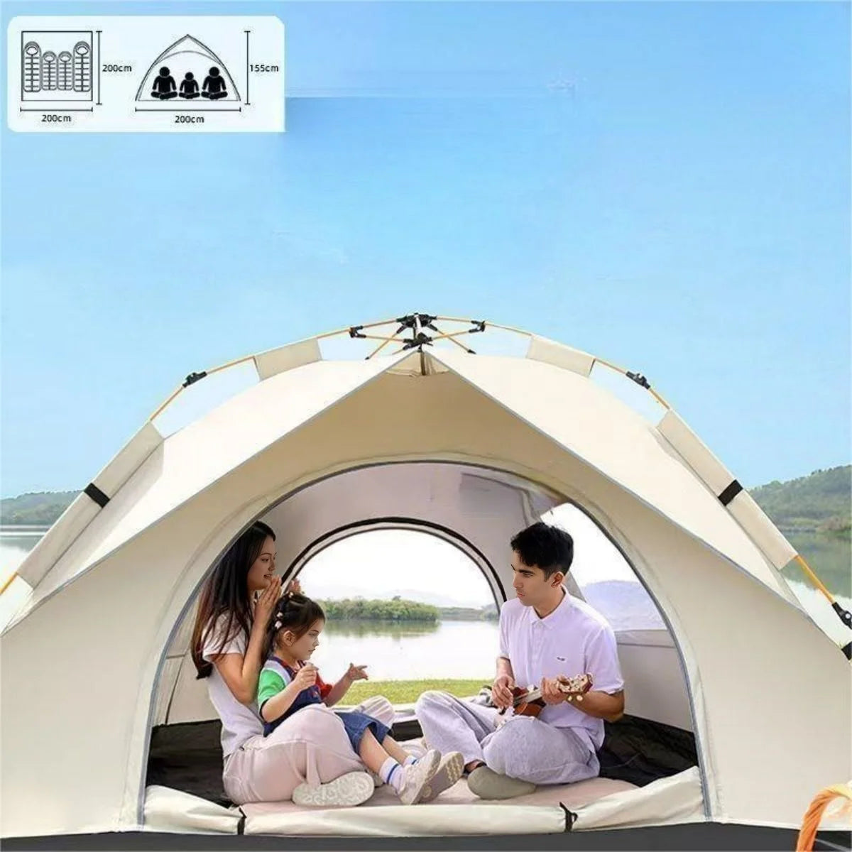 Automatic Quick-opening Tent Outdoor Self-driving Travel Camping Tent Automatic Quick-open Tent Two doors and two windows