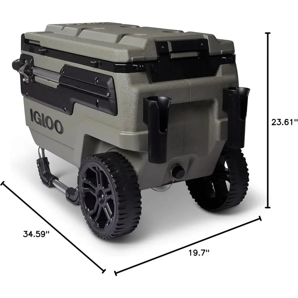 70 Qt Premium Trailmate Wheeled Rolling Cooler,