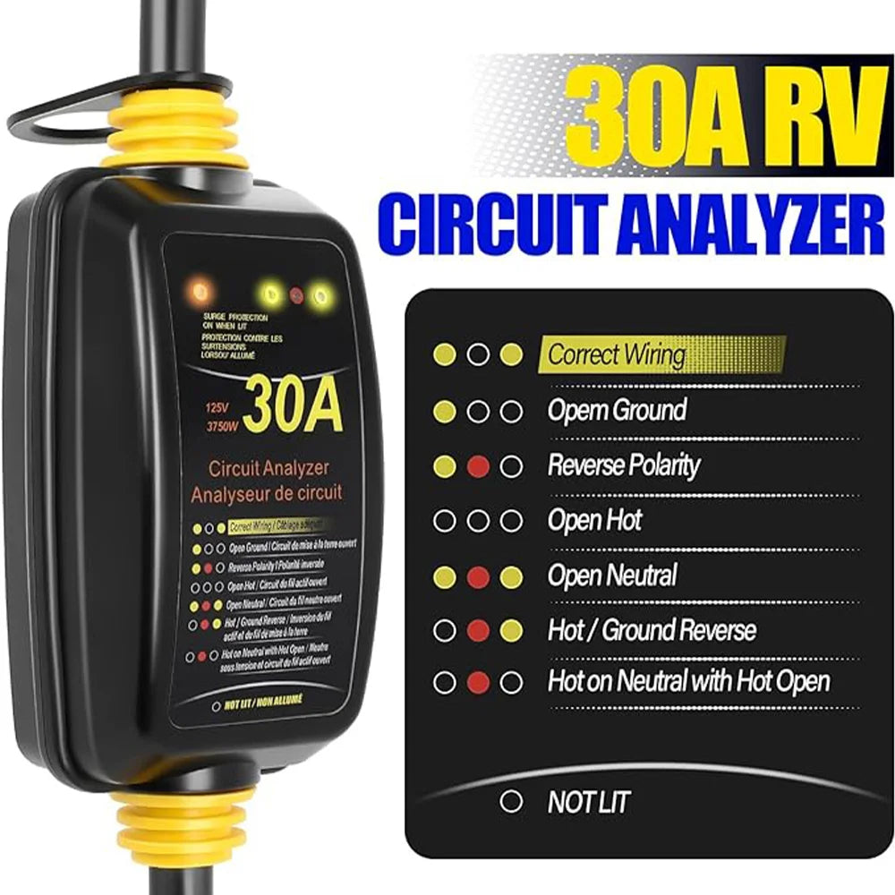 RV Surge Protector 30 Amp, Weatherproof And Fireproof