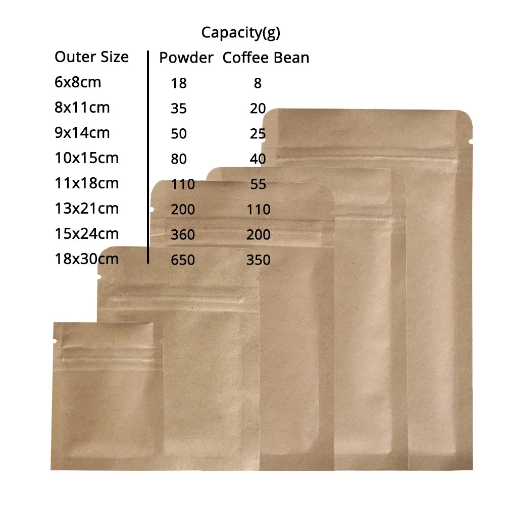 100pc Paper Heat Sealing Storage Bags