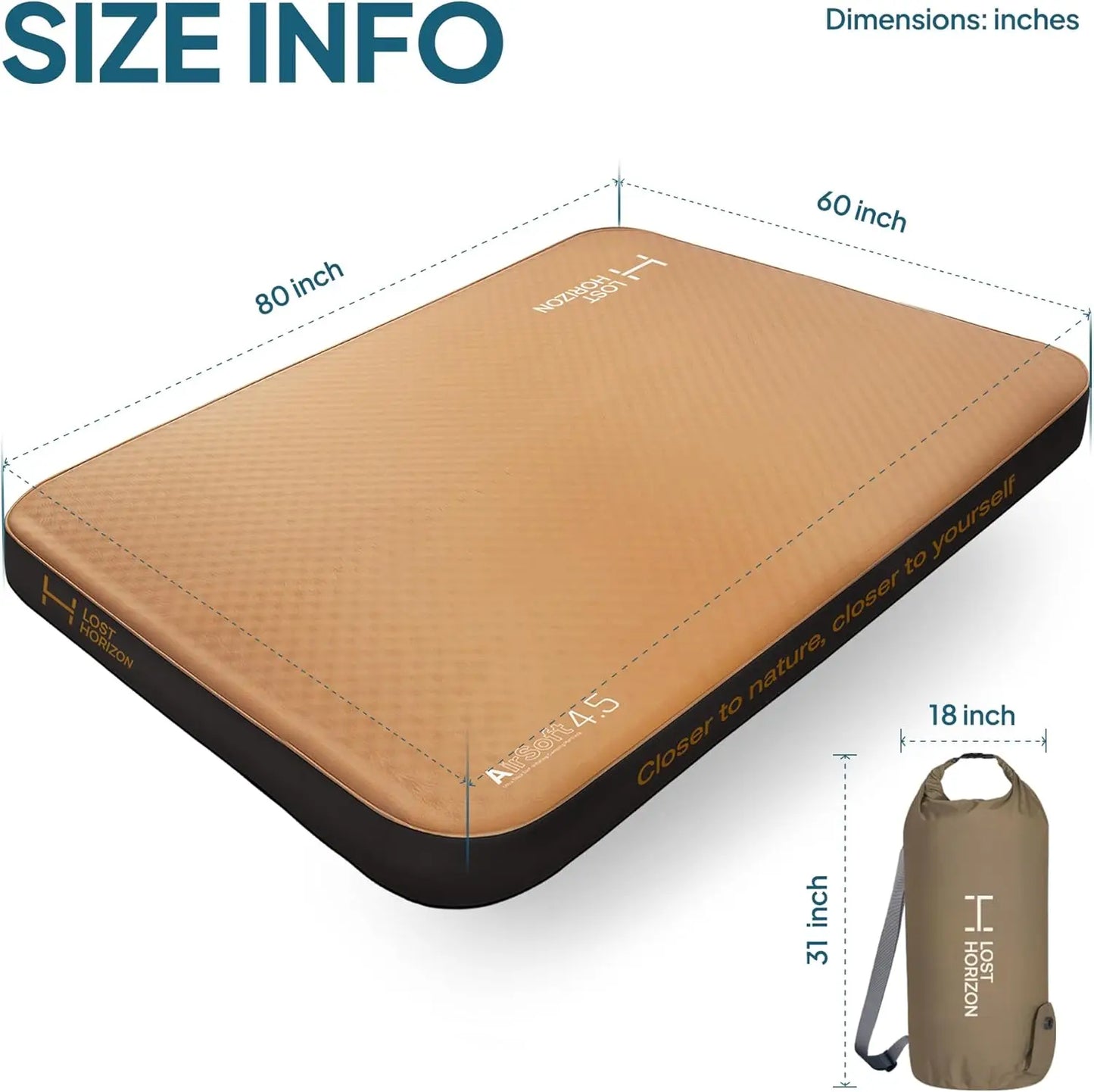 Thick Self Inflating Sleeping Pad with Solid Foam, Camping Mattress