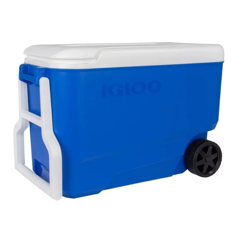 Igloo 38 QT. Hard-Sided Ice Chest Cooler with Wheels, Blue